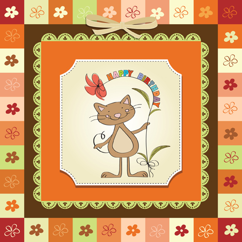 Cute Kid card design vector 02