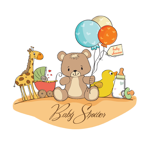 Cute Kid card design vector 03