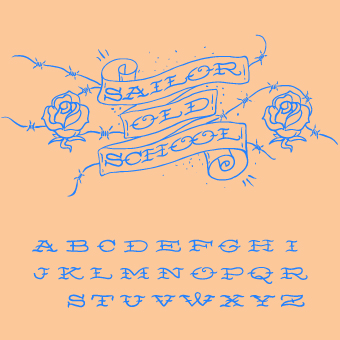 Line alphabet font vector