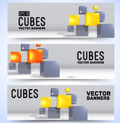 modern cube banner 