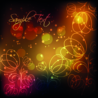 Abstract Neon background vector 05