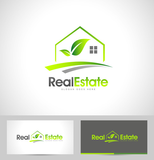 Original design logos with business cards vector 01