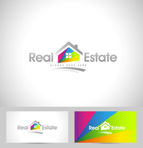 Original design logos with business cards vector 04