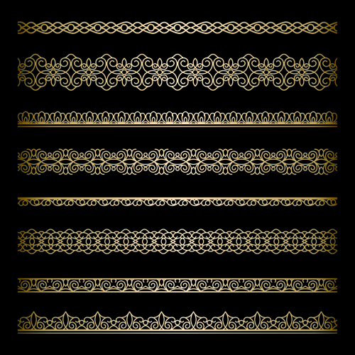 te golden borders ornament vector 01 Ornate golden borders ornament vector 01