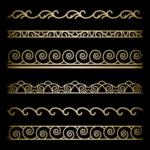 te golden borders ornament vector 02 Ornate golden borders ornament vector 02
