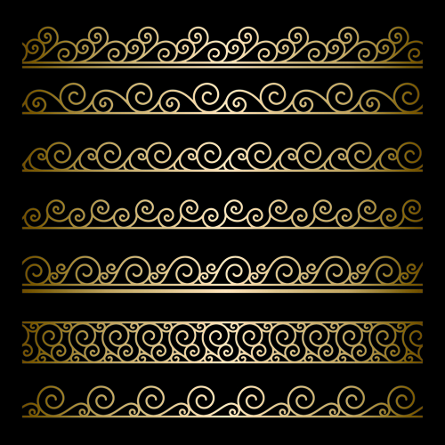 Ornate golden borders ornament vector 03