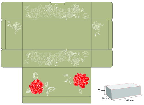 Exquisite of Pattern box design vector 01