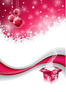 red pink christmas baubles background vector background 