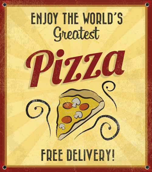 Pizza Menu elements vector 05