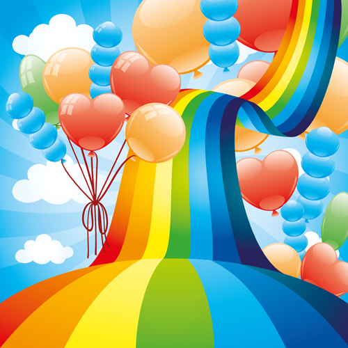 rainbow Bridge balloons balloon background 