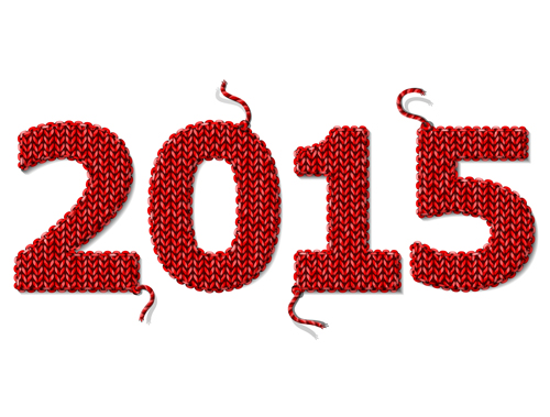 Red fabric pattern 2015 text design vector