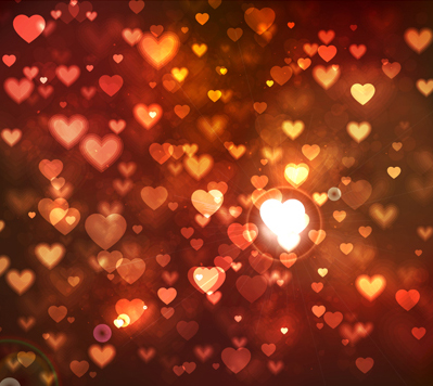 Romantic heart cards vector background set 04