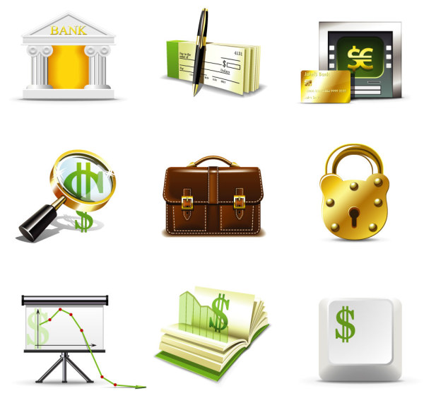 shiny icons finance business  