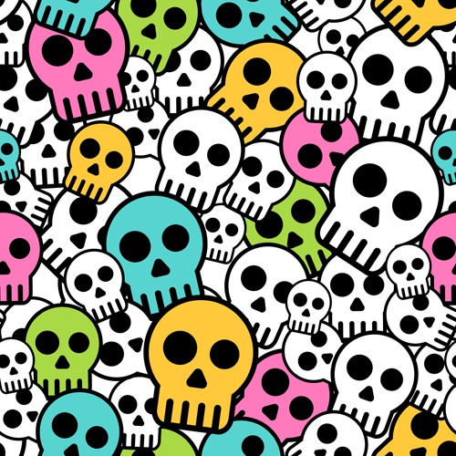 Simple skull vector seamless pattern Simple skull vector seamless pattern
