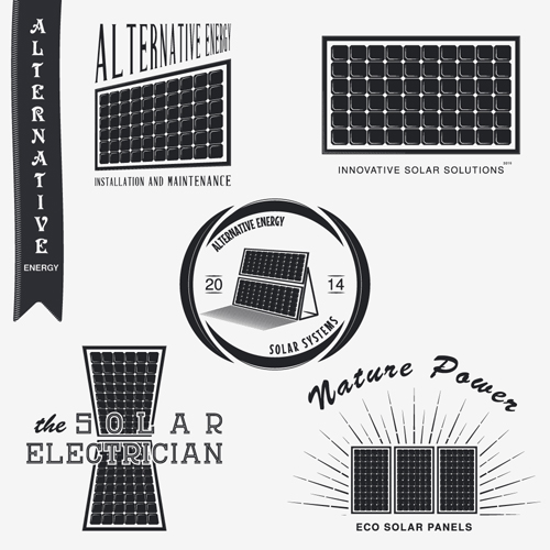 vintage solar material logos energy 