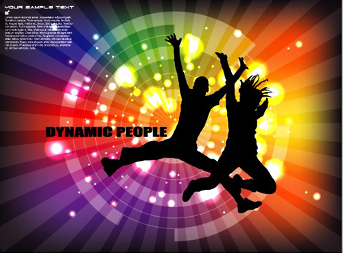 Sports and revelry bright background vector set 03