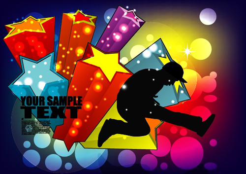 Sports and revelry bright background vector set 04