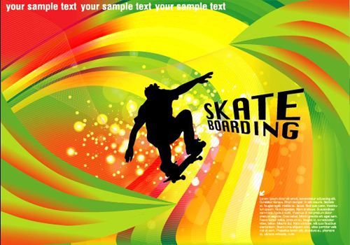 Sports and revelry bright background vector set 05