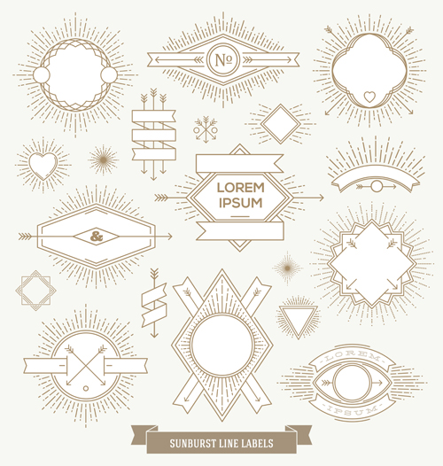 Sunburst line labels vectors 03