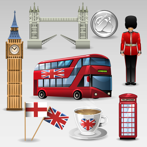 Vector great britain design elements set 05