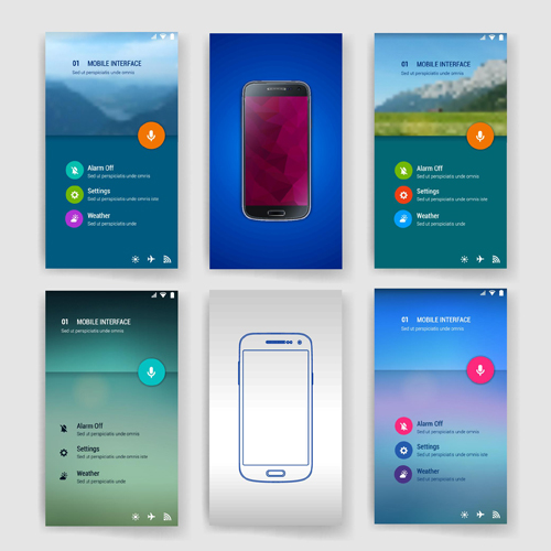 Vector mobile interface template material 08 Vector mobile interface template material 08
