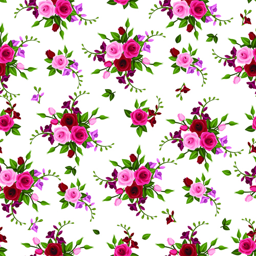 Vintage roses vector seamless pattern 02