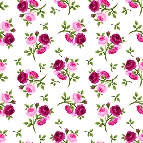 Vintage roses vector seamless pattern 04