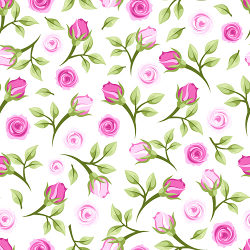 Vintage roses vector seamless pattern 05