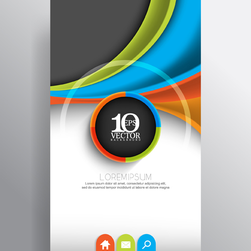 Wavy abstract business vector template 01