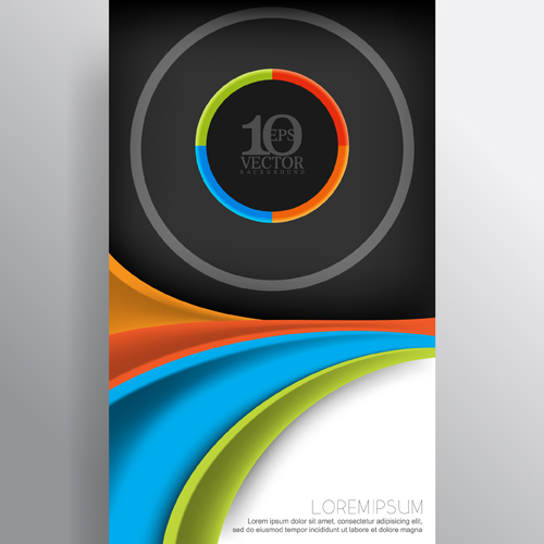 Wavy abstract business vector template 03
