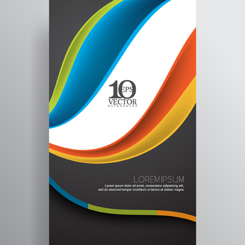 Wavy abstract business vector template 04