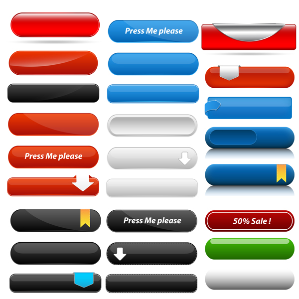 Web Menu Buttons Vectors