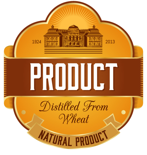 Wine label vintage design vector material set 37