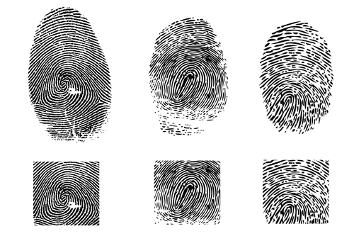 Colored Finger prints elements vector set 04