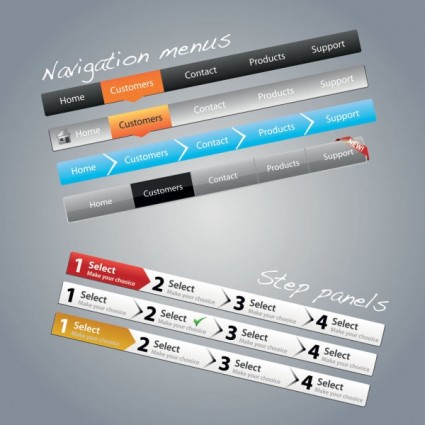 Creative practical web design vectors set Creative practical web design vectors set