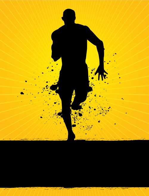 Set of Running people vector 02