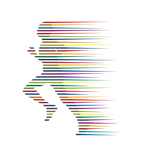 Set of Running people vector 04