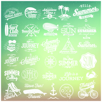 vacation travel summer logos logo labels label 