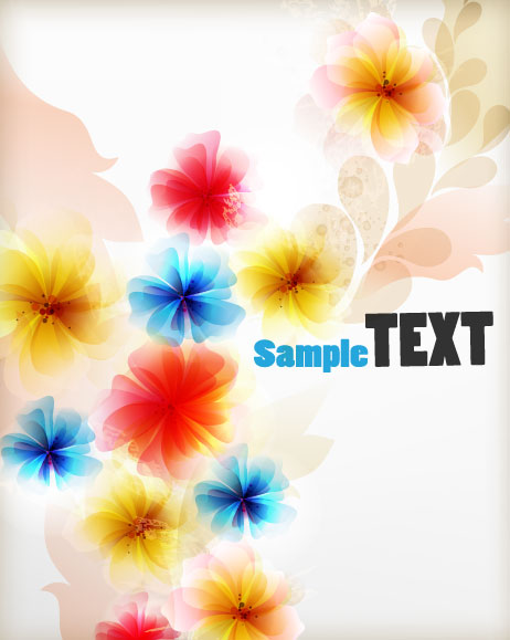 Shiny flower background vector 01