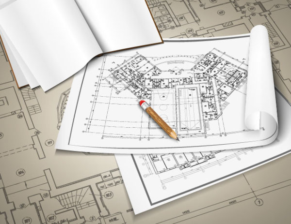 architectural drawings design elements vector 02