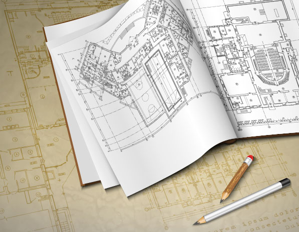 architectural drawings design elements vector 03