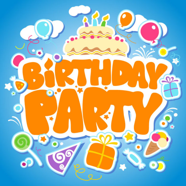 Funny cartoon Happy Birthday cards vector 04