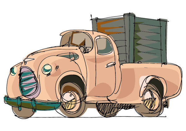 Lovely Hand draw Cartoon car vector set 02
