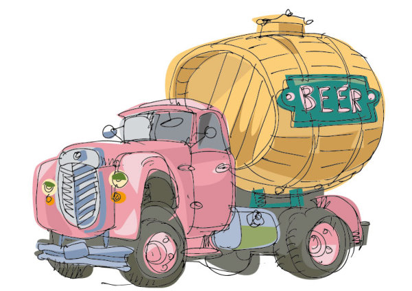 Lovely Hand draw Cartoon car vector set 05