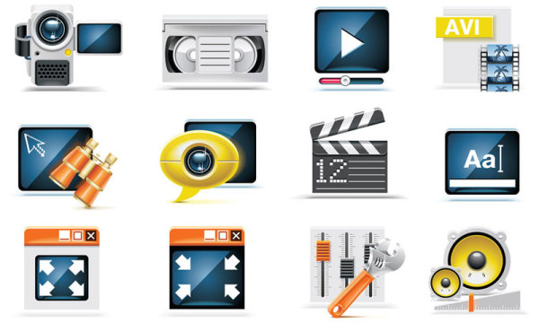 Science and technology Product Icons set 02 vector