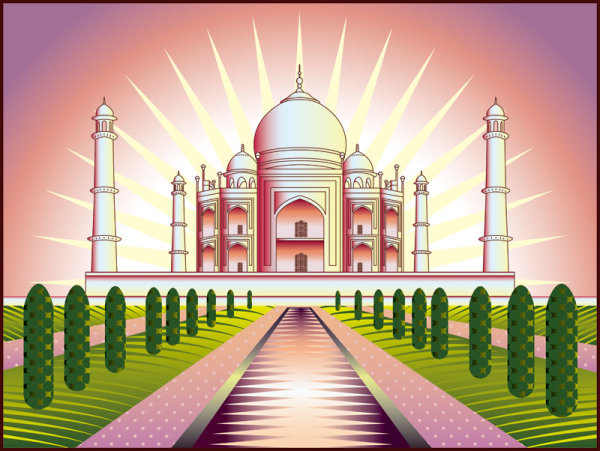 Cartoon Ground mark Building set 04 Vector