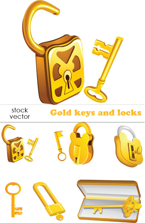 locks keys gold color 