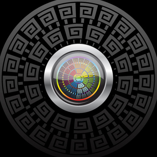 Vintage circle round background vector 01