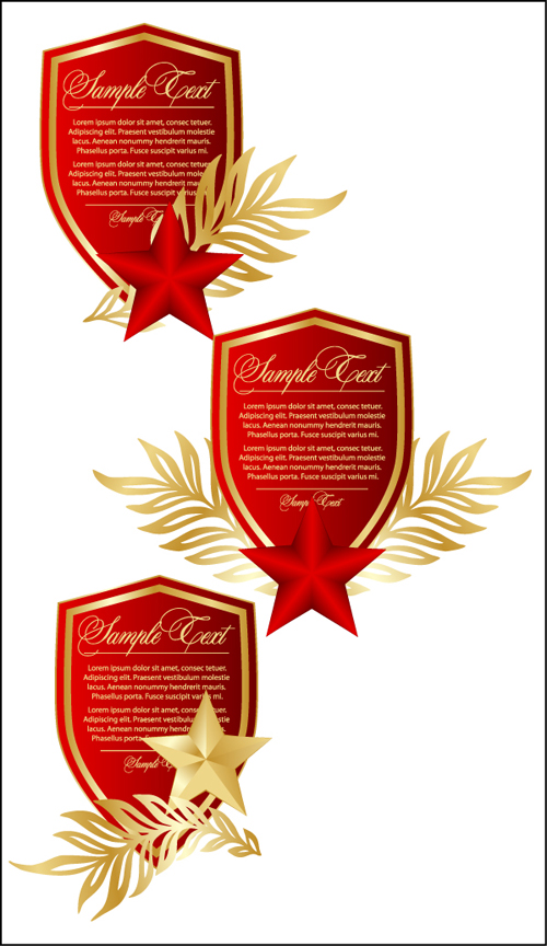 Festival elements of 23 february and stars design vector 01