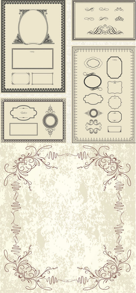 Antique decorative border vector